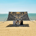 ALAZA Deer Mandala Sun and The Moon Stars Beach Tent Sun Shelter Portable Canopy Sunshade for Outdoor Camping Picnics Backyard Fun 10x9 ft