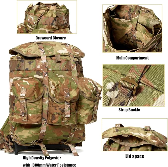 MT Military Alice Pack Medium Army Survival Combat ALICE Rucksack Backpack 50L OCP
