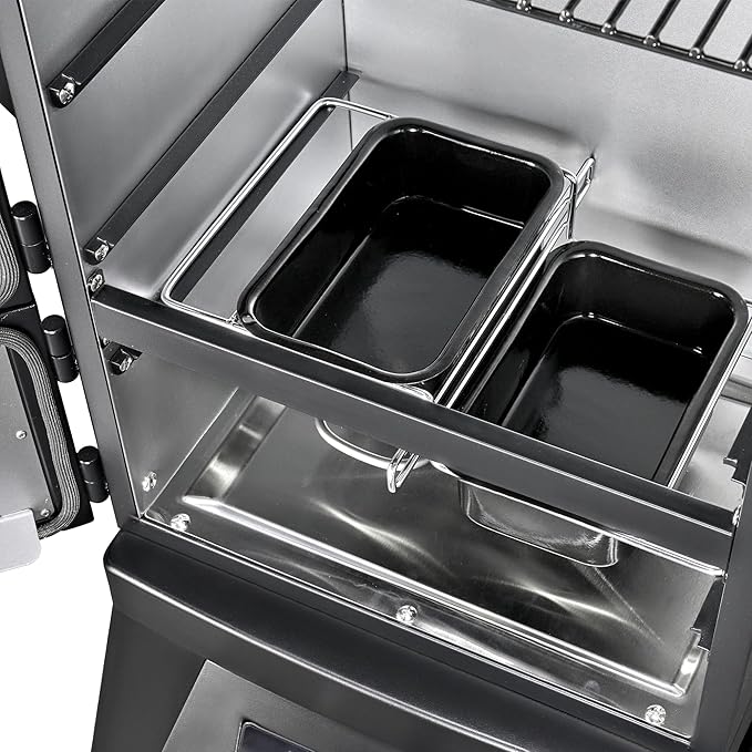 Digital Electric Smoker with Cover LED Display Build in Meat Probe Large Capacity BBQ Smokers 4 Racks Smoke More with 633 sq in Cooking Area