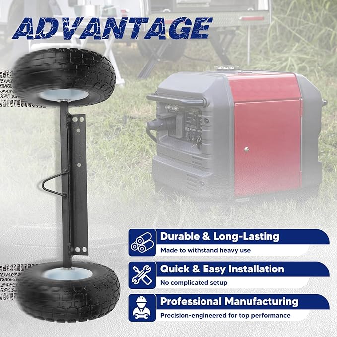 White All Terrain Wheel Kit Fit for Honda Generator EU3000is Solid Tires OE 06423-ZS9-020AH 06423ZS9020AH