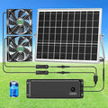 Solar Fan with Battery Solar Fan for Greenhouse &amp Chicken Coop Rechargeable Solar Fans for Outside Solar Powered Exhuast Fans for Outdoor Doghouse Shed Circulation Vent Ventilation Cooling