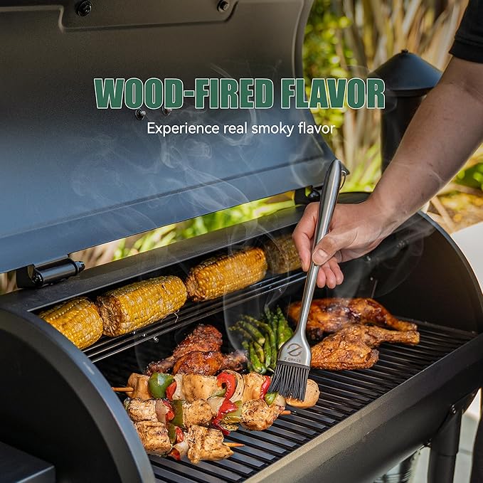 Z GRILLS Pellet Grill Smoker with PID 2.0 Controller 700 Cooking Area Meat Probes Rain Cover for Outdoor BBQ 700D3