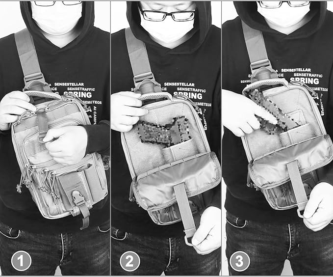 DegeTMVe Dual Pistol Holster Chest Bag Concealed Carry Sling Crossbody Tactical Gun Convertible Backpack Shooting Hunting