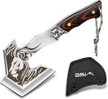 TIVOLI Camping Axe Lion - Patterned Survival Hatchet with Nylon Sheath High Carbon Steel Blade Compact Outdoor Bushcraft Axe with Ergonomic Wood Grip Camping Gear for Hiking Chopping Hunting