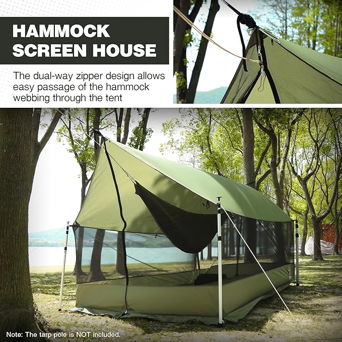 REDCAMP Large Hammock Hot Tent with Stove Jack Waterproof &amp Windproof Winter Wall Tent with Snow Skirt Ultralight 4 Season Tents for Camping Hiking Bushcraft Backpacking Hunting
