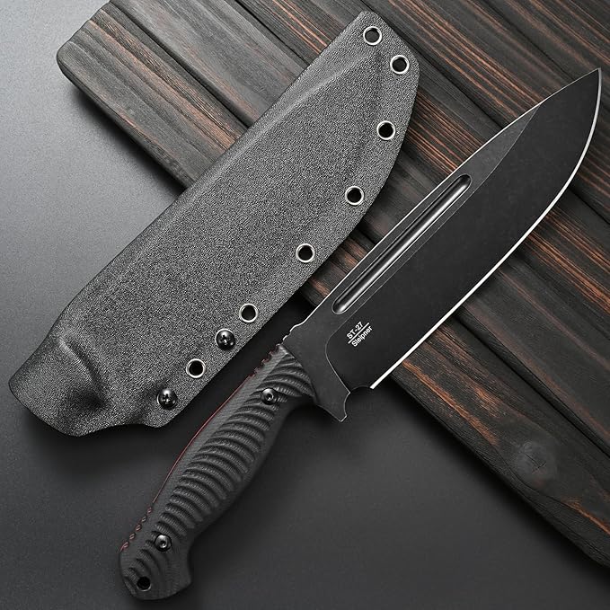 Sitivien ST27 Fixed Blade Knife 8mm Thick Sleipner Brushed Steel Blade Two Tone G10 Handle Full Tang EDC Fixed Knifes for Outdoor Camping Hunting Working