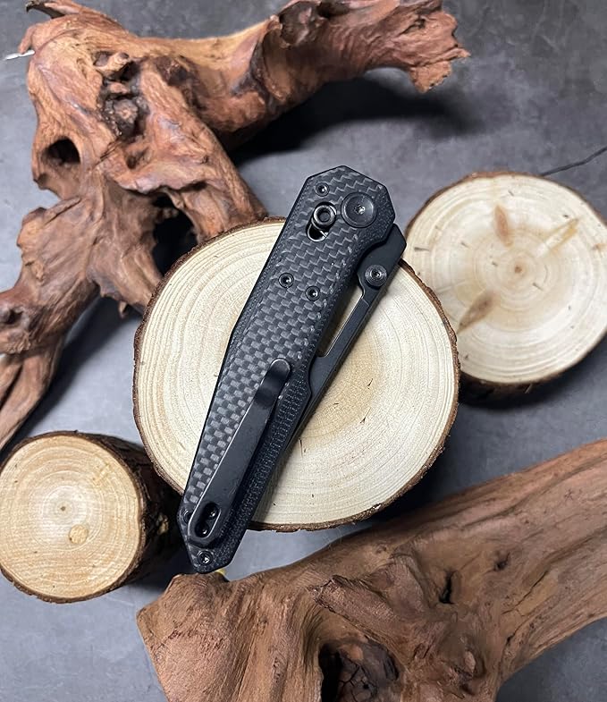 Carbon-Fiber-G10 Pocket Knife 3.6 with Swedish 14C28N steel designed by NOC Knives Axis-lock folding knife for cutting purpose
