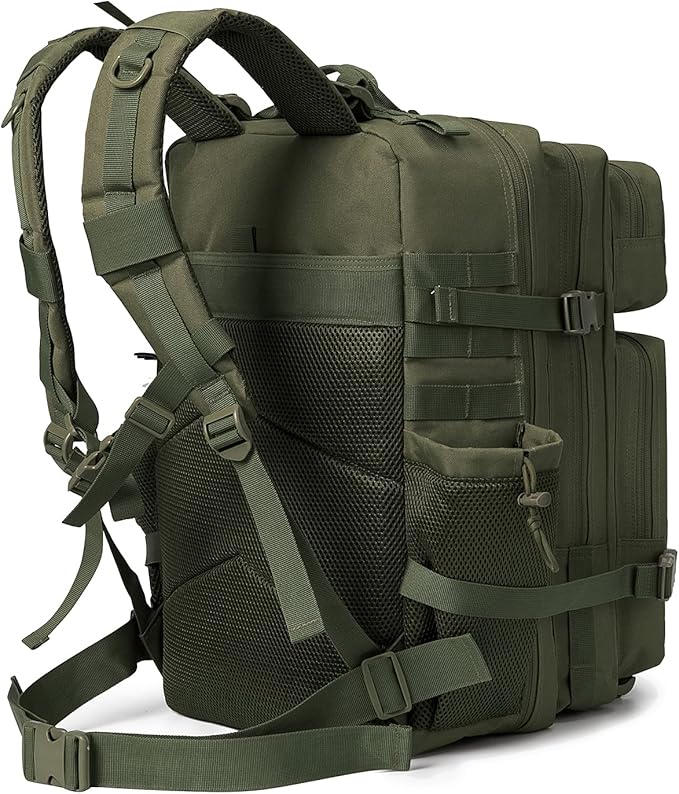 QT&ampQY 25L/45L Military Tactical Backpack For Men Molle Daypack 3 Day Bug Out Bag Hiking Rucksack With Bottle Holder