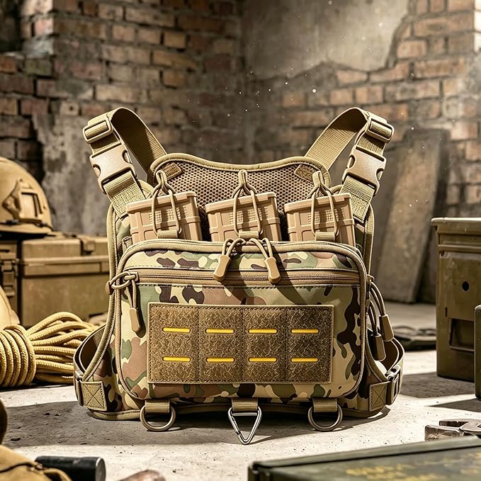 Tactical Chest Pack EDC Chest Bag Utility Molle Chest Rig Pouch with CCW Compartment Adjustable Strap Admin Pouch