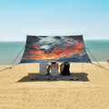 ALAZA Fire Water Wolf Beach Tent Sun Shelter Portable Canopy Sunshade for Outdoor Camping Picnics Backyard Fun 10x9 ft