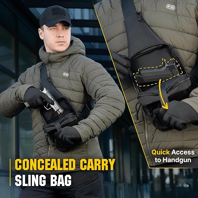 M-Tac CCW Sling Bag for Men &amp Women - EDC Shoulder Bag Tactical - Crossbody Concealed Carry Bag - Mens Chest Pack