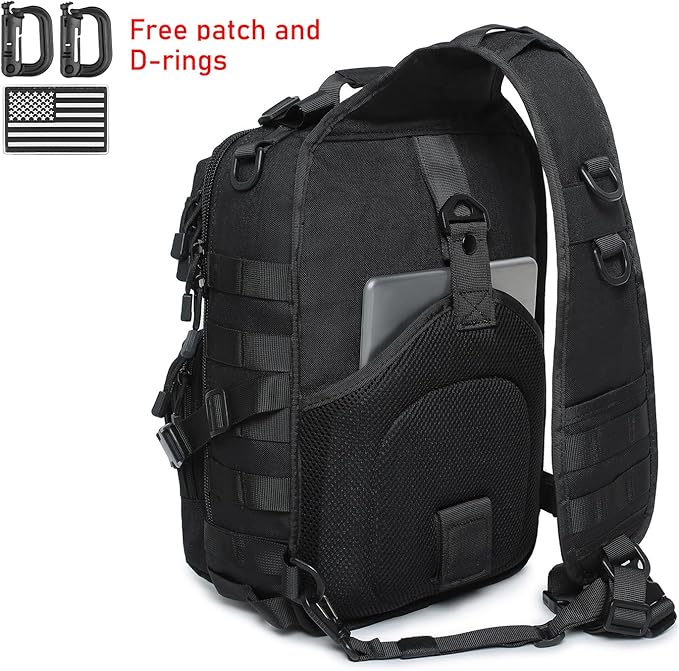Tactical Sling Backpack and 38L Camping Storage Bag with Combination Lock