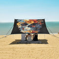 ALAZA Skull Flower Beach Tent Sun Shelter Portable Canopy Sunshade for Outdoor Camping Picnics Backyard Fun 10x9 ft
