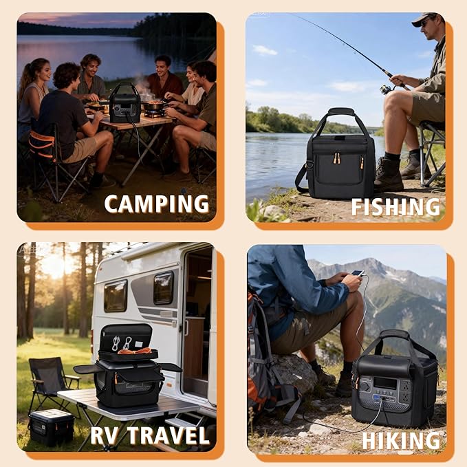 Portable Carrying Bag Compatible with BLUETTI Elite 100 V2/AC70/AC70P&amp Jackery Explorer 1000 V2Power Station Storage Case for Accessories &amp Solar GeneratorAdjustable Shoulder Strap（Only Bag）