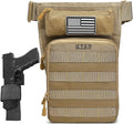 ATBP Motorcycle Tactical Drop Leg Thigh Bag with Holster Handgun Firearm Pistol Bag for Men Hunting Shooting Range Additional 3 Magazine Storage Slots