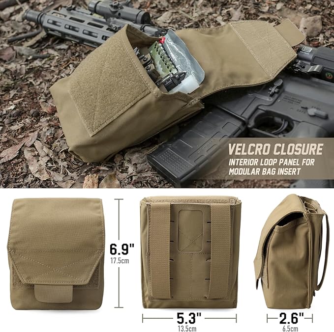WYNEX Tactical Molle GP Pouch Utility EDC Pouch with Two Mag Insert Small Tool Pouches Organizer Compact Multi-Purpose Waist Bag for Belt Vest
