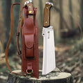 WPKOPYA Fixed Blade Outdoor Knife &ampLeather sheath single shoulder strapDC53 Steel Full Tang 6.6” Sharp Blade Wooden Handle 13.6” Tactical Survival Knife for Camping Hiking Bushcraft Cooking
