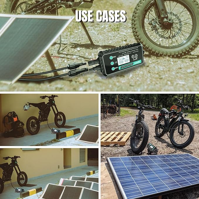 10A Waterproof Boost MPPT Solar Charge Controller Solar Panel for LiFePO4 Gel Batteries Solar Charge 48 Volt Golf Cart BatteriesElectric Bike Electric SkateboardElectric Surfboard Batteries etc