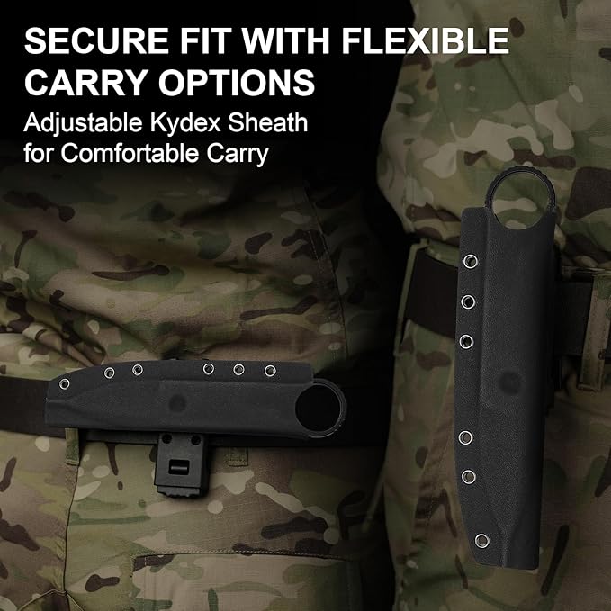Kizer Defensor Fixed Blade Knife 2.56 Nitro-V Stonewashed Blade Skeletonized Tang Camping Knife with Sheath Portable Hunting Knives for Bushcraft Survival ZX-FB02A2