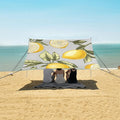 ALAZA Lemons Gray Background Pattern Beach Tent Sun Shelter Portable Canopy Sunshade for Outdoor Camping Picnics Backyard Fun 10x9 ft