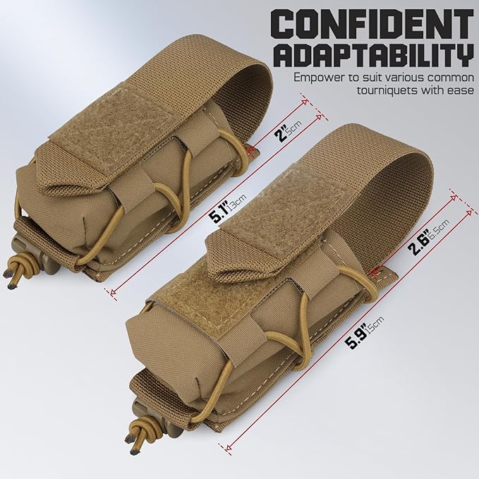 WYNEX 2 Pack Shoulder Strap Pad for Vest Carrier MOLLE Tourniquet Holder Tactical Plate Shoulder Pads Strap Cushion Vest Accessories IFAK TQ Holder Tactical Medical TQ Pouch