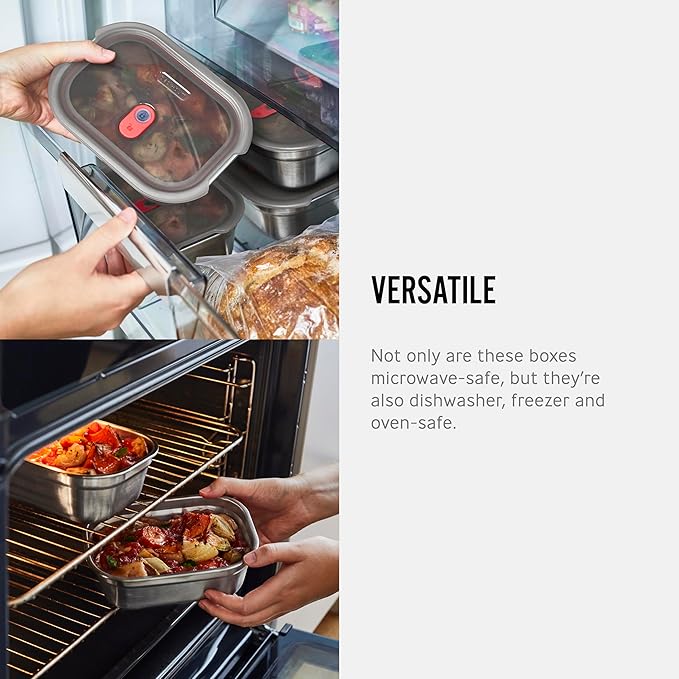 BLACK + BLUM Microwavable Stainless Steel Lunch Box | Multi-Function Vacuum Sealed Container for Healthy Food | Portable and Stackable Food Storage for Office and Outdoor | 40 oz / 1200 ml