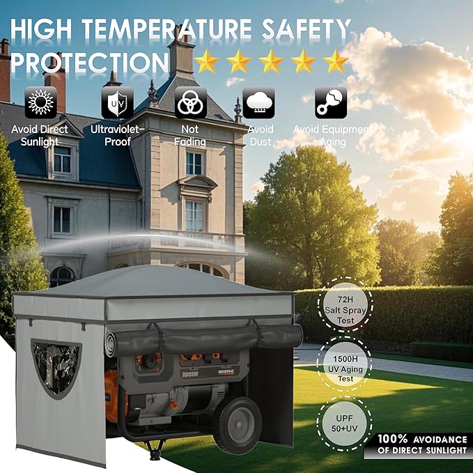 Generator Tent Cover with BracketGenerator Covers While RunningRooftop DesignNo Water Accumulation100% Waterproof Heavy Duty Tarps Generator Tent38 x28  x27 Gray.