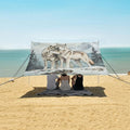 ALAZA Wolves Snow Montain Beach Tent Sun Shelter UPF50+ Protection Beach Shade Canopy w/ 4 Sandbags for Outdoor Camping Fishing Backyard Fun Picnic 10x9 ft