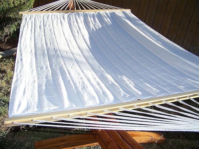 Premium Quilted Beige Color Double Padded Hammock Bed. 2 Person Bed. 425 LB Capacity. Stand NOT Included