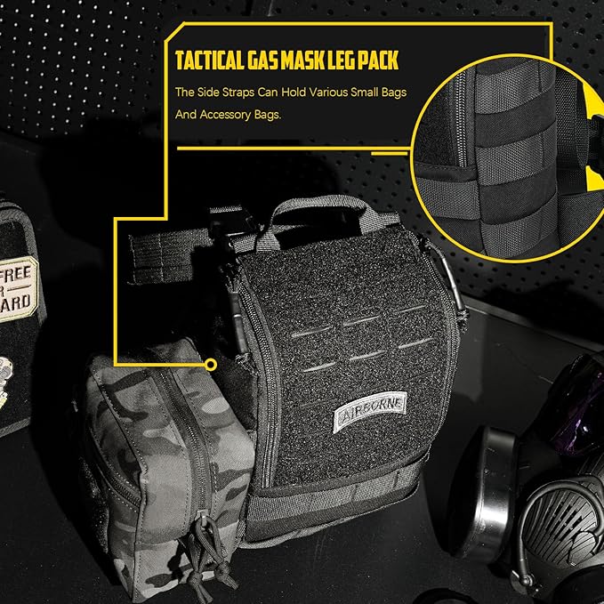 Tactical Gas Mask Leg Pack | Adjustable Respirator Pouch for Emergency Preparedness &amp Outdoor Activities