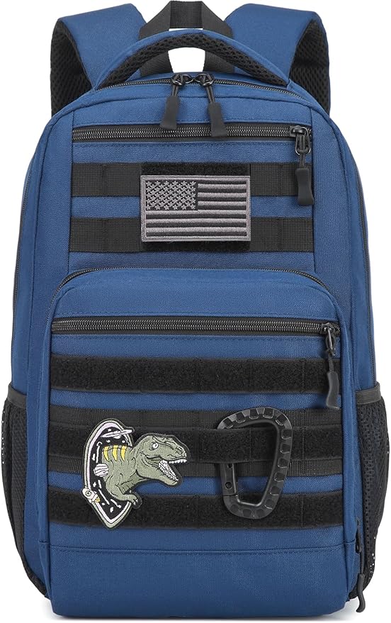 Kids Tactical Backpack Army Molle Bookbag Military Boys Backpack for School Outdoor Camping Blue