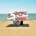 ALAZA Red Roses Sseamless on White Beach Tent Sun Shelter Portable Canopy Sunshade for Outdoor Camping Picnics Backyard Fun 10x9 ft