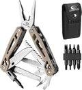 MOSSY OAK Multitool 22-in-1 Stainless Steel Pliers with Screwdriver Sleeve Desert Steel Handle Self-locking Knife with Sheath-Perfect for Outdoor Survival Camping Hiking Simple Repair