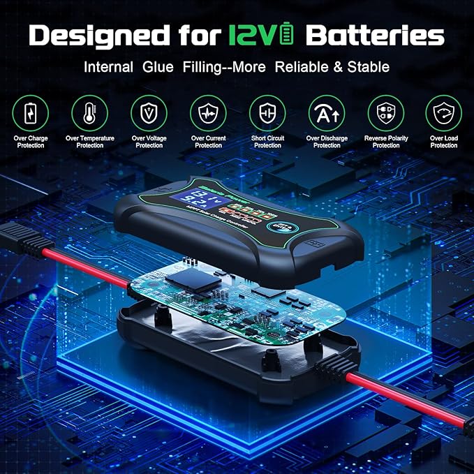 10Amp 12 Volt MPPT Solar Charge Controller Bateria Power Intelligent Portable Solar Panel Controller Max PV 150W 30Voc Solar Regulator for Gel AGM Lead-Acid Lithium LiFePO4 Battery (SunRock 10)