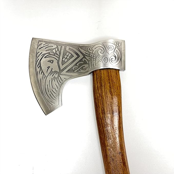 Norse Viking Carbon Steel Battle Axe - Handforged Hatchet for Outdoor I Camping I (16.5 inches)