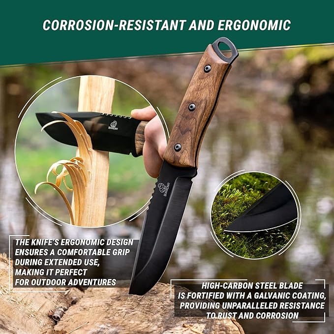 BeaverCraft BSH2 Glacier Bushcraft Knife BSH4 Dusk Bushcraft Knife Full Tang Fixed Blade Camping