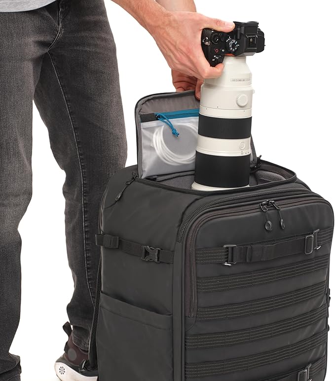 Tenba Axis v2 28L Rolling Camera Backpack for DSLR and Mirrorless cameras and lenses plus a 16-inch laptop – Black (637-790)
