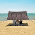 ALAZA Loving Heart Flowers Beach Tent Sun Shelter UPF50+ Protection Beach Shade Canopy w/ 4 Sandbags for Outdoor Camping Fishing Backyard Fun Picnic 10x9 ft