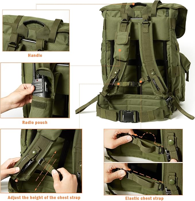 Akmax.cn MT Military Alice Pack Army Survival Combat ALICE Rucksack Backpack Olive Drab