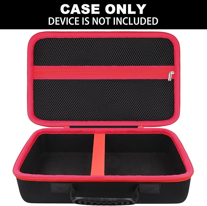 Protection Storage Case Compatible with NOCO Boost GB150 / X GBX155 UltraSafe Jump Starter Lithium Battery Booster Pack and Accessories（Black Case + Red Zipper）- Flaxune