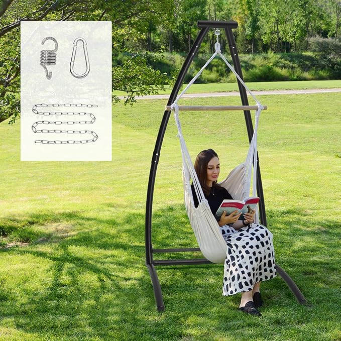 G TALECO GEAR C-Type Hanging Hammock Chair Stand Heavy Steel Swing Hammock Chair Stand Suitable for Indoor and Outdoor Swing Frame（Seat not Include）