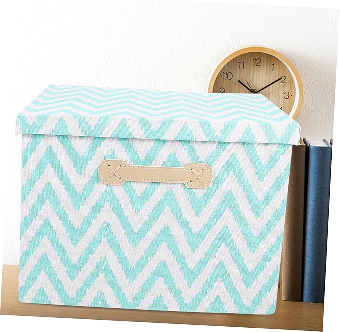 Unomor Convenient Foldable Fabric Storage Box for Clothes Towels and Shoes Multi-functional Organizer Container with Lids for Home Use Pattern