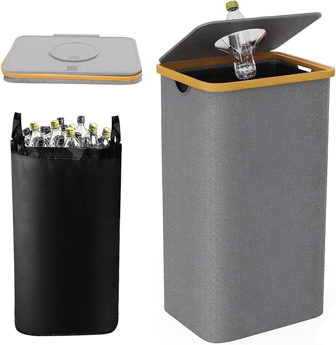 hejhncii Pack of 1 Large Capacity University Cloth Storage Container 100L Collapsing for Easy Bending Home Garage Otherwise Office Storage Handsfree Lid