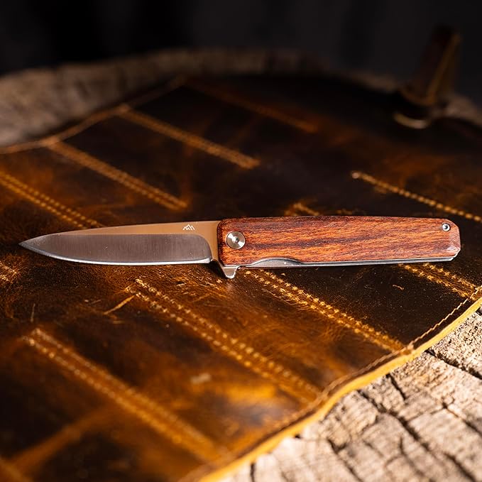 OUTDOOR EDGE Peleus 3.3 EDC Folding Knife – Corrosion-Resistant Clip-Point Blade with Reinforced Tip Slim Rosewood Handle &amp Liner Lock Lightweight Pocket Knife for Men &amp Women