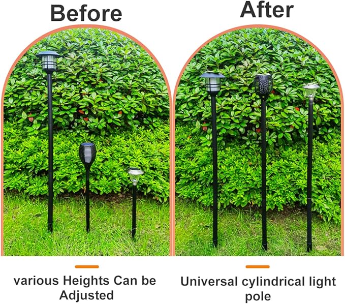 ZOOHAR Outdoor Light Pole Extension Kit - 55/4.6FT Stainless Steel with ABS Stakes for Enhancing Garden Lights and Torches Garden Patio Parties Wedding1.2in Diameter (2 Sets 10 pcs)