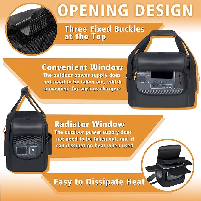 Portable Carrying Bag Compatible with BLUETTI Elite 100 V2/AC70/AC70P&amp Jackery Explorer 1000 V2Power Station Storage Case for Accessories &amp Solar GeneratorAdjustable Shoulder Strap（Only Bag）