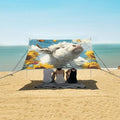 ALAZA Cute Yak Calf Sunflower Butterfly Beach Tent Sun Shelter UPF50+ Protection Beach Shade Canopy w/ 4 Sandbags for Outdoor Camping Fishing Backyard Fun Picnic 10x9 ft