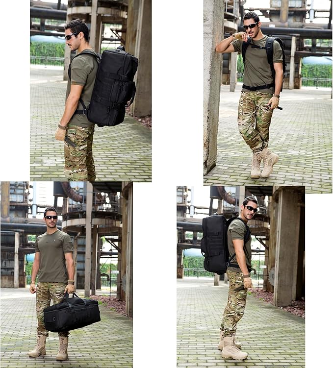 Tactical Hiking Backpack 60L Extra Large Duffle Bag 3 Way Bug Out Molle Survival Rucksack