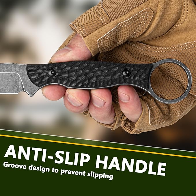 Camping Knife Fixed Blade Knife with Kydex Sheath 8Cr13Mov Steel Suitable for Hiking Camping Homework Gift for Men
