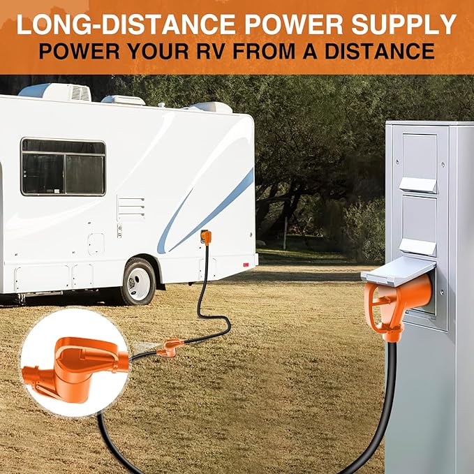 Nilight 15FT 30 Amp RV Extension Cord with Adapter 15Amp to 30Amp 125V Heavy Duty 10/3 Gauge Pure Copper STW Wire UL ETL Listed 3 Prong TT-30P TT-30R Weatherproof Suit for Generators Campers